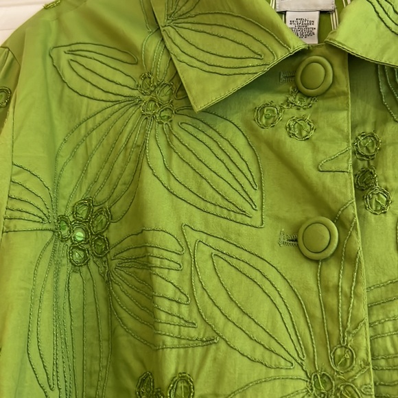 Chicos Design Embroidered Boho Shacket. Jacket Size 16 - Picture 2 of 4